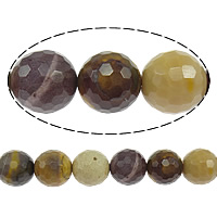 желтый камень Бусины, Круглая, разный размер для выбора & граненый, отверстие:Приблизительно 1mm, длина:Приблизительно 15 дюймовый, продается Strand