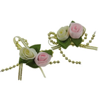 Декоративные цветы, Сатиновая лента, с Железо, Форма цветка, слоенная 100ПК/сумка, продается сумка
