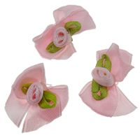 Mode Dekoration Blumen, Satinband, Schleife, geschichtet, Rosa, 31x24x9.5mm, 200PCs/Tasche, verkauft von Tasche