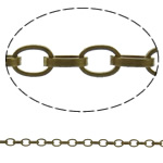 Latón soldada cadena, metal, chapado, cadena Rolo, más colores para la opción, libre de níquel, plomo & cadmio, 3.2x4.5x0.9mm, Vendido por m