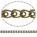 Latón soldada cadena, metal, chapado, más colores para la opción, libre de níquel, plomo & cadmio, 4.9x6.7x0.8mm, Vendido por m