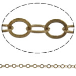 Latón soldada cadena, metal, chapado, cadena oval, más colores para la opción, libre de níquel, plomo & cadmio, 5x6x0.5mm, Vendido por Sarta
