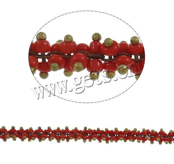 Стеклянный бисер цепочки, с Латунь, Другое покрытие, веревки цепи, Много цветов для выбора, не содержит никель, свинец, 2-2.6mm, продается м