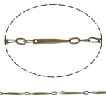Brass Soldered Chain, plated, bar chain nickel, lead & cadmium free 