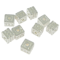 Sterling Silver Spacer Beads, 925 Sterling Silver, Square, plated 4mm 