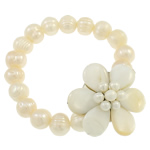 Cultured Freshwater Pearl Bracelets, with White Shell, Flower, natural Approx 7.5 Inch 