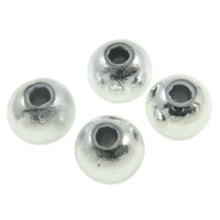 ABS Plastic Beads, Round, silver color plated, 4mm Approx 1mm 