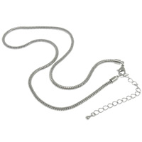 Brass Europeo collar de cadena, metal, chapado, más colores para la opción, 3mm, longitud:17.5 Inch, Vendido por Sarta