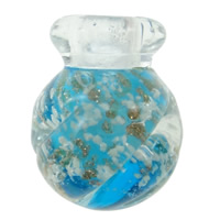 Botella de Cristal Murano para Perfume, Cristal de murano, luminoso & arena dorada, 15.5x20mm, agujero:aproximado 5mm, Vendido por UD