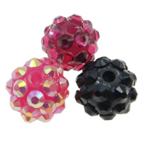 Harz Strass Perlen, rund, keine, 10x12mm, Bohrung:ca. 1.5mm, 500PCs/Tasche, verkauft von Tasche[