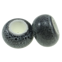 Europa Porzellan Perlen , Rondell, ohne troll, 14x8.5mm, Bohrung:ca. 6mm, 1000PCs/Tasche, verkauft von Tasche
