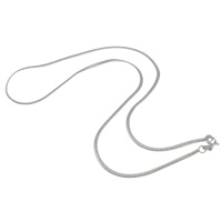 Collar de cadena de plata esterlina, plata de ley 925, chapado, cadena de la raspa de arenque, más colores para la opción, 2x0.5mm, longitud:16 Inch, Vendido por Sarta