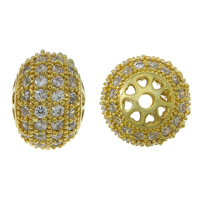 Cubic Zirconia Micro Pave Brass Beads, Rondelle, plated, micro pave cubic zirconia Approx 2mm 