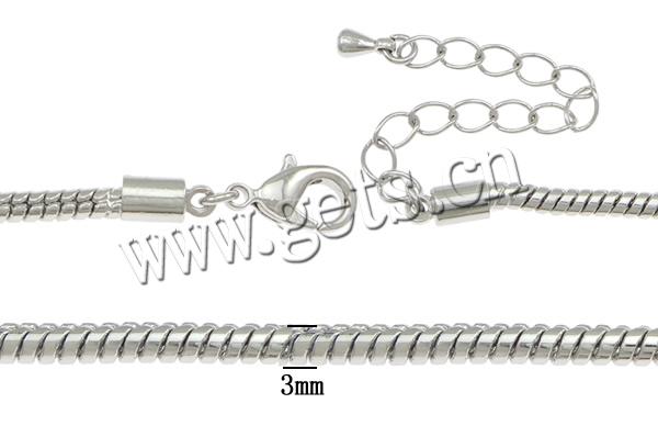 Laiton European Bracelet chaîne, laiton Fermoir style European, Plaquage normal, plus de couleurs à choisir, Vendu par brin