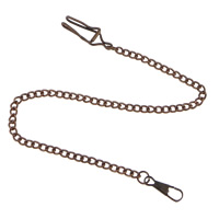 Montre de poche chaîne, fer, Plaqué de couleur de cuivre antique, chaîne de torsion ovale, sans cadmium  Environ Vendu par brin