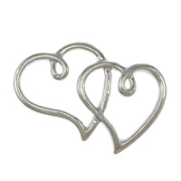 Zinc Alloy Charm Connector, Heart, plated, 1/1 loop cadmium free 