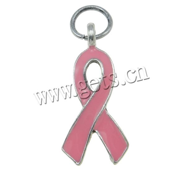 Awareness Ribbon Pendant, Zinc Alloy, with enamel, plated, enamel, more colors for choice, 21x10x1.5mm, Hole:Approx 3.5mm, Sold By PC