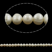 Perles de nacre rondes de culture d'eau douce, perle d'eau douce cultivée, naturel, plus de couleurs à choisir, grade A, 6-7mm Environ 0.8mm Vendu par brin