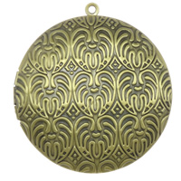 Brass Locket Pendants, Flat Round, plated Approx 2mm 
