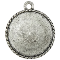 Zinc Alloy Pendant Cabochon Setting, Flat Round, plated 25mm Approx 3mm, Approx 