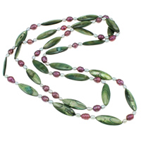 Пресноводных жемчужное ожерелье, Пресноводные жемчуги, с Ракушка, однонитевая, Много цветов для выбора, 9-12mm 7-8mm, длина:Приблизительно 48 дюймовый, продается Strand