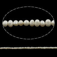 Perle comme Pommes de terre perles d'eau douce, perle d'eau douce cultivée, pomme de terre, naturel, multiple tailles pour le choix, plus de couleurs à choisir, grade A, 3-4mm Environ 0.8mm .5 , Vendu par brin