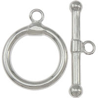 Sterling Silver Toggle Clasp, 925 Sterling Silver, Round, smooth & single-strand 