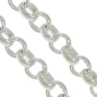 Cadena de la joyería de plata esterlina, plata de ley 925, chapado, cadena Rolo, más colores para la opción, 5mm, Vendido por g