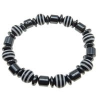Hématite bracelet, avec Acrylique, styles différents pour le choix, grade A  pouce, Vendu par brin