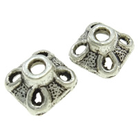 Zinc Alloy Bead Caps, Square, plated Approx 1.5mm, Approx 