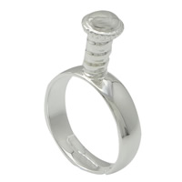 Europeo dedo anillo hallazgo, plata de ley 925, chapado, más colores para la opción, 7mm, 4mm, tamaño:7, Vendido por UD