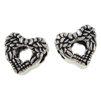 Zinc Alloy European Beads, Heart, plated, without troll 13-15mm Approx 5mm 