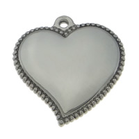 Stainless Steel Tag Charm, Heart, Customized, original color Approx 1.5mm 