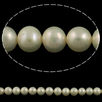 Круглые бусины из искусственного пресноводного жемчуга, Пресноводные жемчуги, Круглая, натуральный, белый, 7-8mm, отверстие:Приблизительно 0.8mm, длина:Приблизительно 15.3 дюймовый, продается Strand