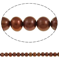 Perlas Patata Freshwater, Perlas cultivadas de agua dulce, color burdeos, 4.5-5mm, agujero:aproximado 0.8mm, longitud:aproximado 15 Inch, Vendido por Sarta
