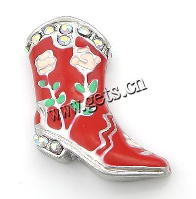 Zinc Alloy Shoes Pendants, with Rhinestone & enamel, enamel, more colors for choice, cadmium free, 19x25x5mm, Hole:Approx 5x3mm, Sold By PC