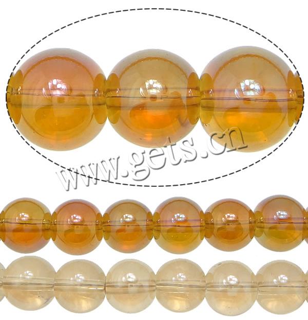 Perles de verre translucide, Rond, Placage de couleur AB, multiple tailles pour le choix, plus de couleurs à choisir, Trou:Environ 1.5mm, Longueur:Environ 16 pouce, Vendu par brin