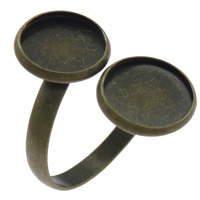 Brass Bezel Ring Base, Flat Round, plated 14mm Inner Approx 12mm 