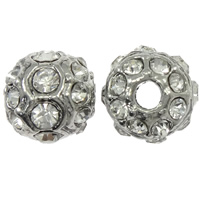 Rhinestone Zinc Alloy Beads, with Zinc Alloy, Round, plated, with Mideast rhinestone lead free, Grade A, 10mm 
