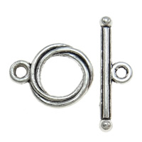 Zinc Alloy Toggle Clasp, Round, single-strand & twist nickel, lead & cadmium free  Approx 2.5mm 