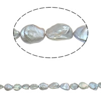 Keshi Cultured Freshwater Pearl Beads, Coin, natural, Grade AA, 12-13mm Approx 0.8mm .5 Inch 