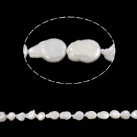Perlas cultivadas de agua dulce, natural, Blanco, 15-18mm, agujero:aproximado 0.8mm, longitud:15 Inch, aproximado 23Strandsfilamento/KG, Vendido por KG