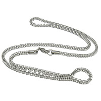 316 Stainless Steel Necklace Chain, wheat chain & with lobster clasp, original color, cadmium free, 3mm Approx 24 Inch 