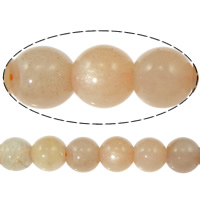 Sonnenstein Perle, rund, natürlich, 6mm, Bohrung:ca. 1mm, Länge:15 ZollInch, 60PCs/Strang, verkauft von Strang