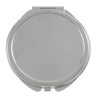 Miroir d'alliage de zinc, avec verre, Plat rond, Placage de couleur platine, différentes qualités de choix Vendu par PC