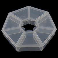 Caja plástica de abalorios, Plástico, Heptágono, 84x84x18mm, 200PCs/Grupo, Vendido por Grupo