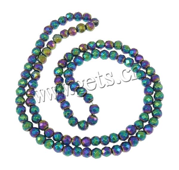 Non Magnetic Hematite Beads, Round, plated, Customized & faceted, more colors for choice, Hole:Approx 1mm, Length:Approx 15.7 Inch, Sold By Strand