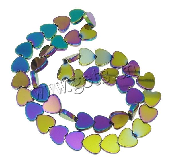 Non Magnetic Hematite Beads, Heart, plated, more colors for choice, Hole:Approx 1mm, Length:Approx 15.7 Inch, Sold By Strand