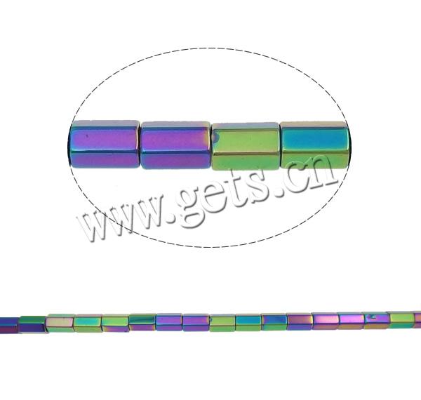 Non Magnetic Hematite Beads, Tube, plated, more colors for choice, Hole:Approx 1mm, Length:Approx 15.7 Inch, Sold By Strand