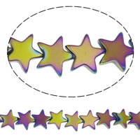 Hematita no magnética Abalorio, Estrella, chapado, más colores para la opción, agujero:aproximado 1mm, longitud:aproximado 15.7 Inch, Vendido por Sarta